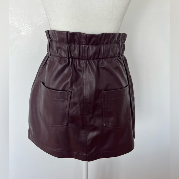 Zara Woman Vegan Leather High Rise Skirt - Picture 6 of 6